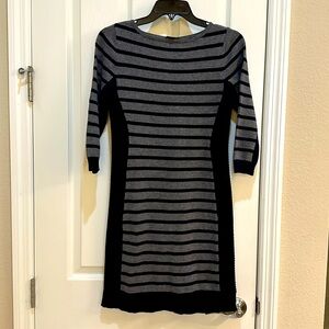 Ann Taylor | Striped blue and grey sweater dress sz XS
